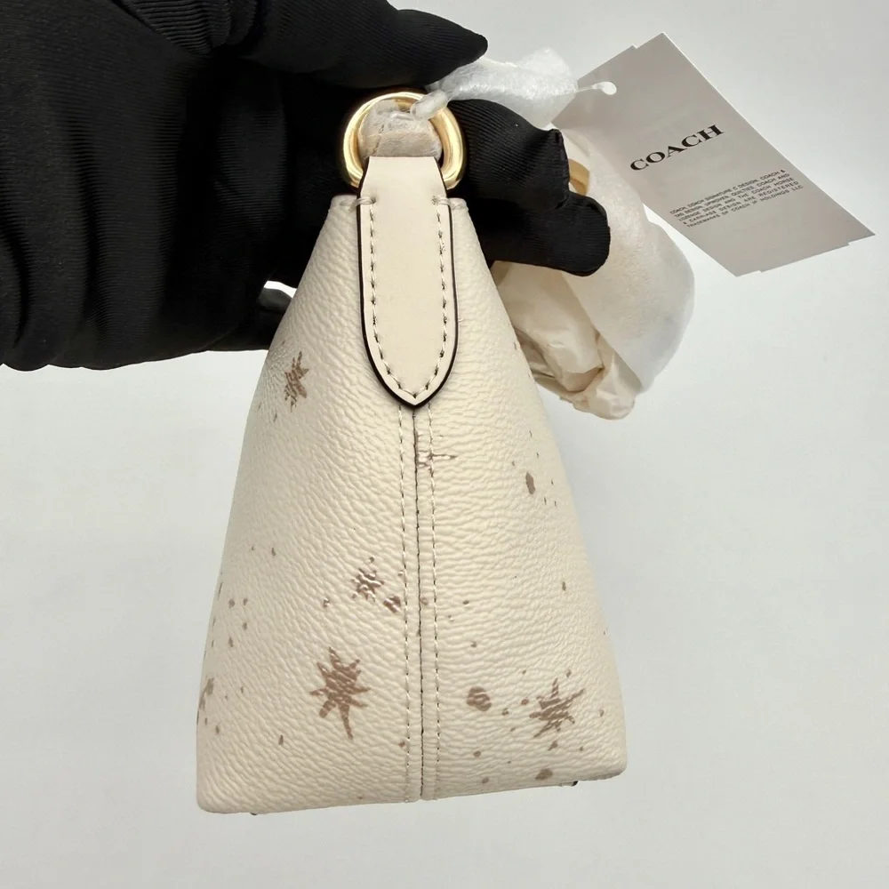 Coach Charlotte Shoulder Bag With Star Print Chalk Gold